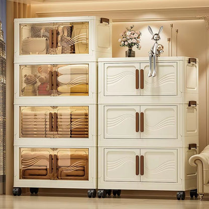 Foldable Clear Door Closet Storage Box Organizer