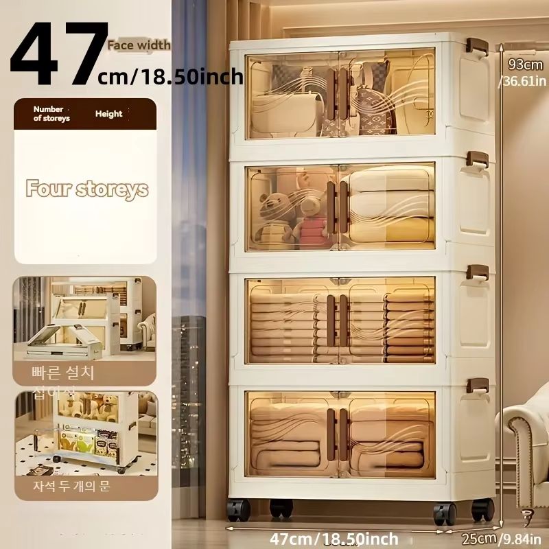 Foldable Clear Door Closet Storage Box Organizer 7