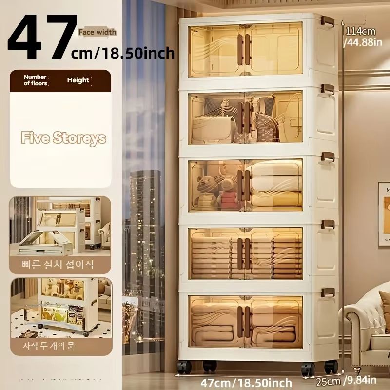 Foldable Clear Door Closet Storage Box Organizer 8