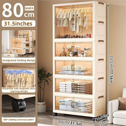 Large Capacity 80cm Folding Wardrobe Closet Organizer 11