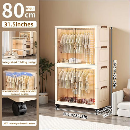 Large Capacity 80cm Folding Wardrobe Closet Organizer 7