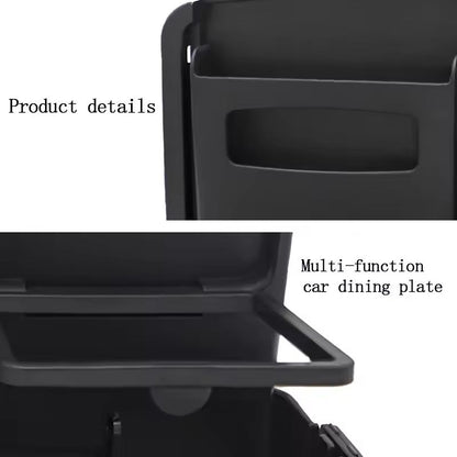 Portable Folding Car Dining Table Back Seat Food Tray, Cup Holder & Storage Shelf for Cars, SUVs & Family Travel