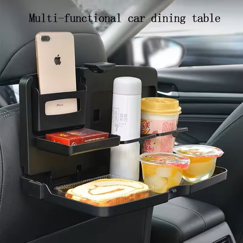 Portable Folding Car Dining Table Back Seat Food Tray Cup Holder  Storage Shelf For Cars SUVs  Fami 4