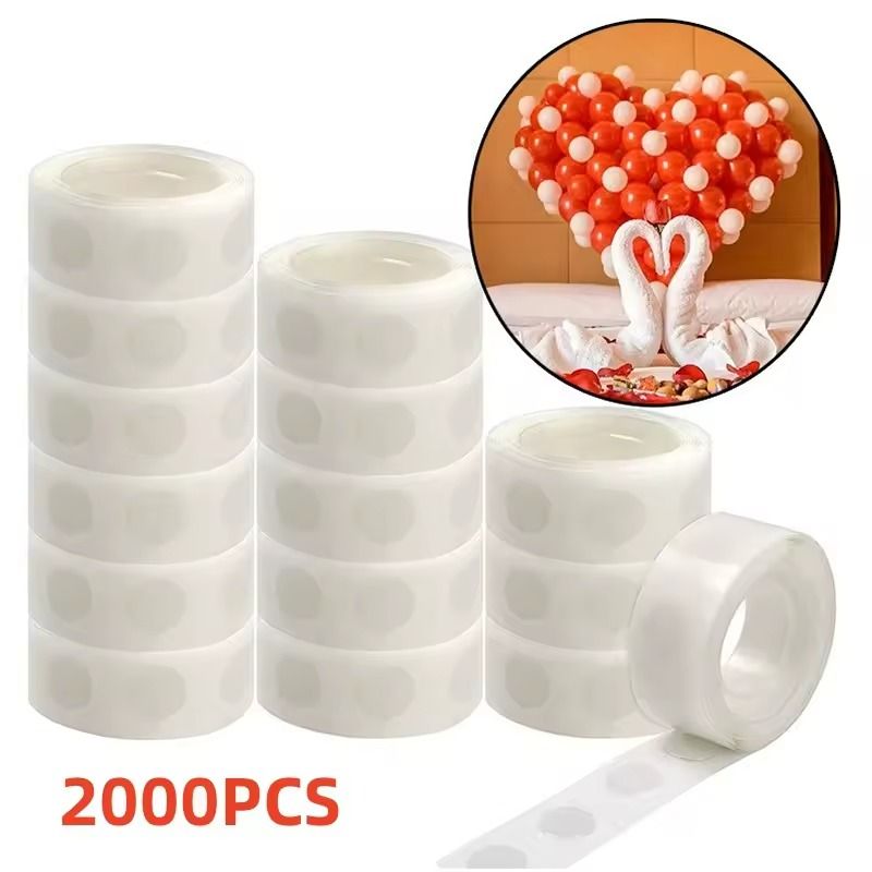 Transparent Double-Sided Adhesive Dots – Removable Balloon Glue for Party Decor (100–2000pcs)