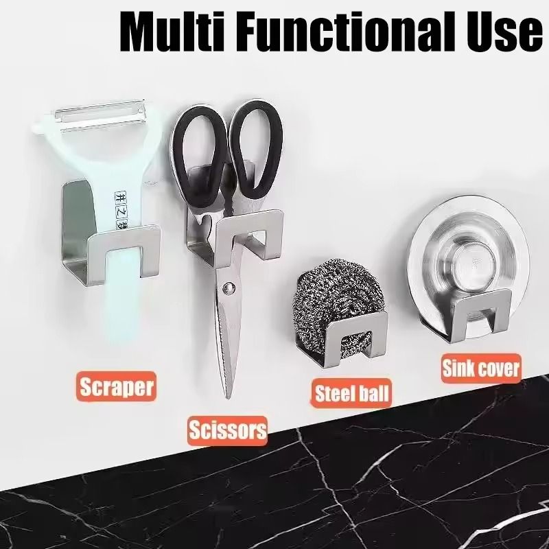 Stainless Steel Sponge Holder  SelfAdhesive Sink Drying Rack  Kitchen Organizer 2