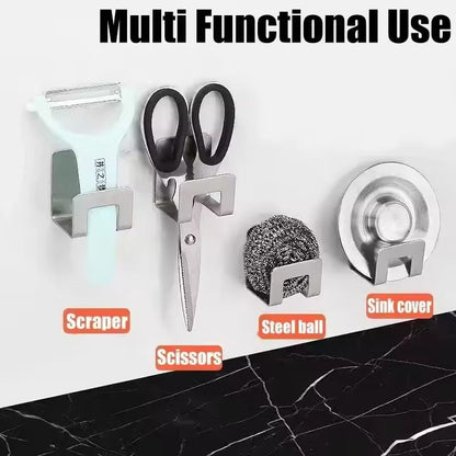 Stainless Steel Sponge Holder  SelfAdhesive Sink Drying Rack  Kitchen Organizer 2