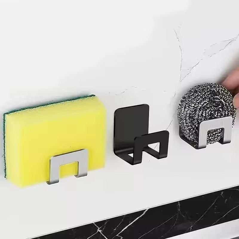 Stainless Steel Sponge Holder  SelfAdhesive Sink Drying Rack  Kitchen Organizer 3
