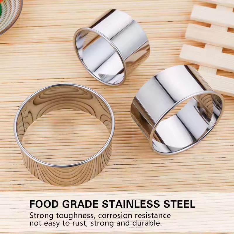Premium 3Piece Stainless Steel Round Dough  Cookie Cutter Set 1