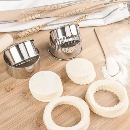 Premium 3Piece Stainless Steel Round Dough  Cookie Cutter Set 3