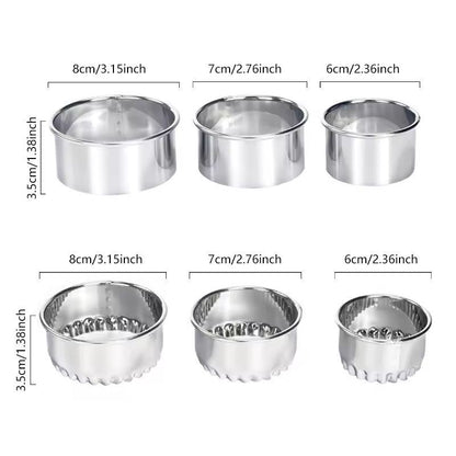 Premium 3Piece Stainless Steel Round Dough  Cookie Cutter Set 5