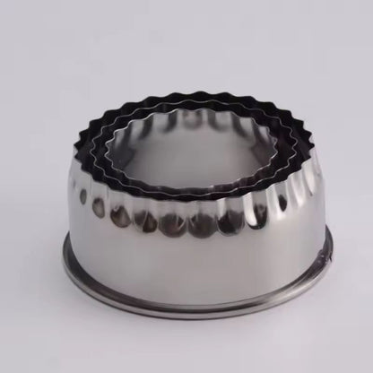 Premium 3Piece Stainless Steel Round Dough  Cookie Cutter Set 7