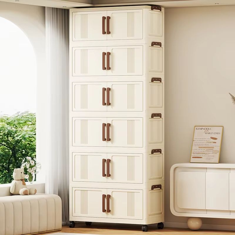 Clear Black View Foldable DoubleDoor Rolling Storage Organizer Box 2756in 5