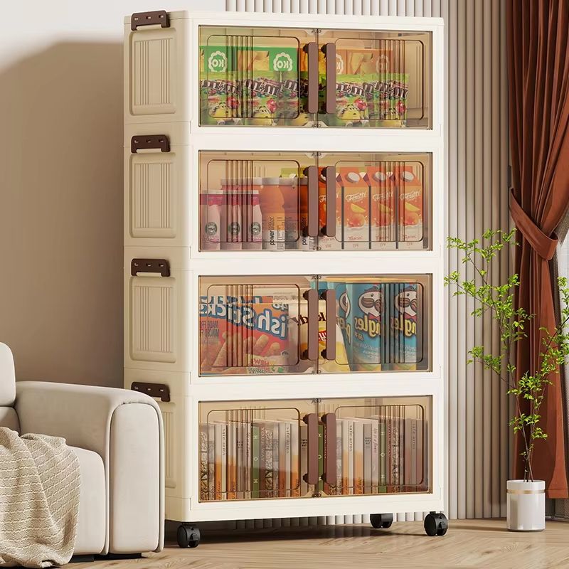 Clear View Foldable DoubleDoor Rolling Storage Cabinet 236 In 3