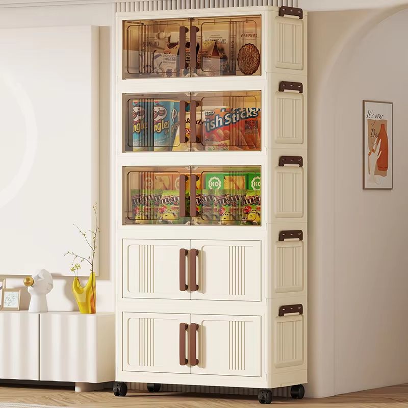 Clear View Foldable DoubleDoor Rolling Storage Cabinet 236 In 5