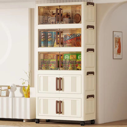 Clear View Foldable DoubleDoor Rolling Storage Cabinet 236 In 5
