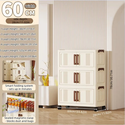 Clear View Foldable DoubleDoor Rolling Storage Cabinet 236 In 9