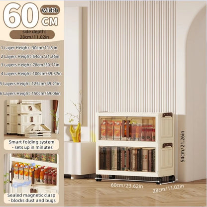 Clear View Foldable DoubleDoor Rolling Storage Cabinet 236 In 10