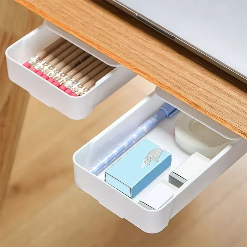 SelfAdhesive Hidden Desk Drawer  UnderTable Storage Box For Stationery  Accessories 1