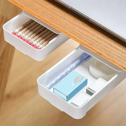 SelfAdhesive Hidden Desk Drawer  UnderTable Storage Box For Stationery  Accessories 1