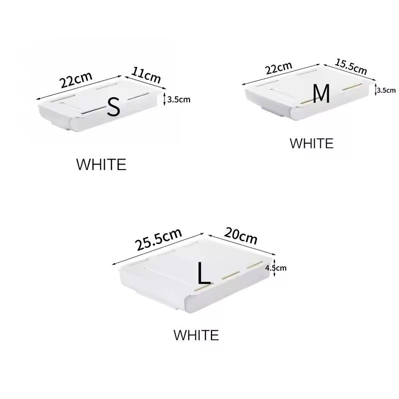 SelfAdhesive Hidden Desk Drawer  UnderTable Storage Box For Stationery  Accessories 11