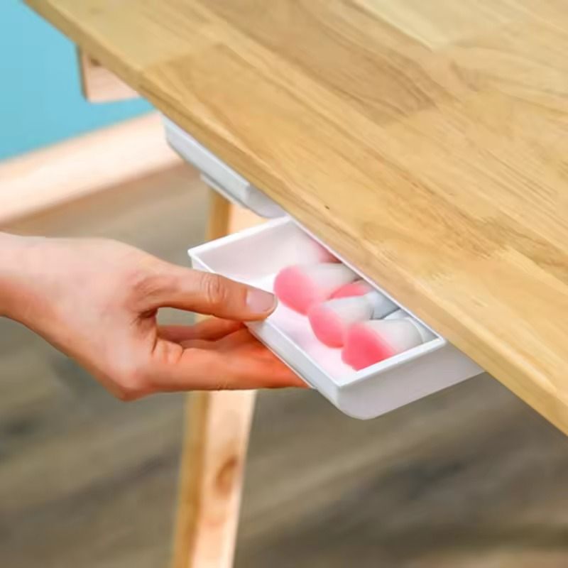 SelfAdhesive Hidden Desk Drawer  UnderTable Storage Box For Stationery  Accessories 3