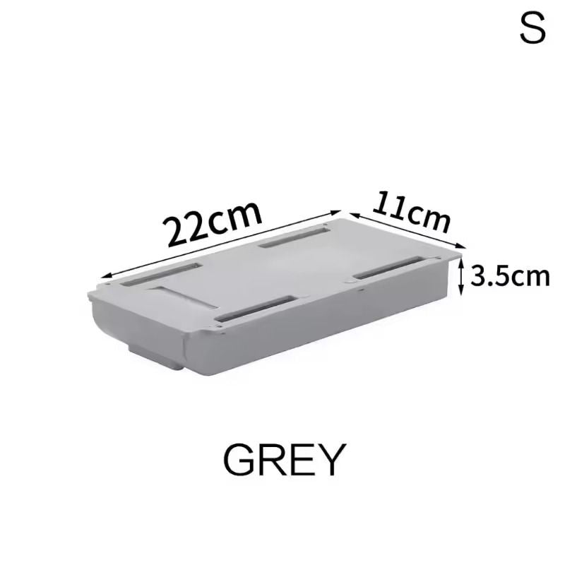 SelfAdhesive Hidden Desk Drawer  UnderTable Storage Box For Stationery  Accessories 8