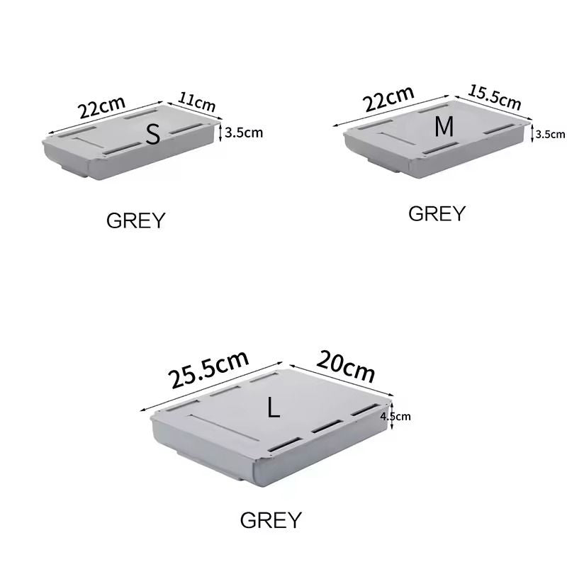 SelfAdhesive Hidden Desk Drawer  UnderTable Storage Box For Stationery  Accessories 12