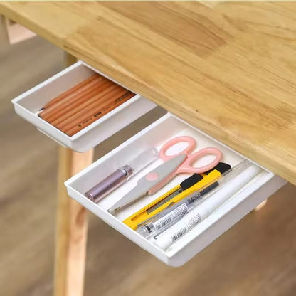 SelfAdhesive Hidden Desk Drawer  UnderTable Storage Box For Stationery  Accessories 2