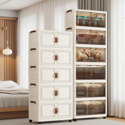 48cm Wide Foldable Rolling Storage Cabinet 18.90in with Wheels 3–6 Tier for Home Organization