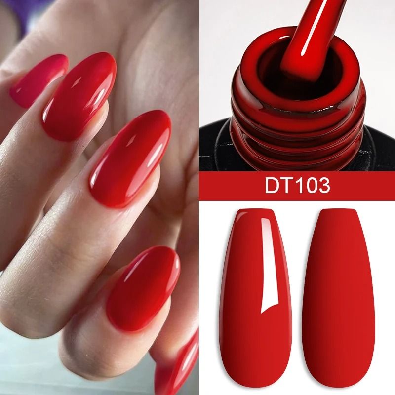 7ml Red Gel Nail Polish  Crystal Shine SemiPermanent UVLED SoakOff 9