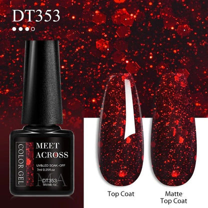 7ml Red Gel Nail Polish  Crystal Shine SemiPermanent UVLED SoakOff 4