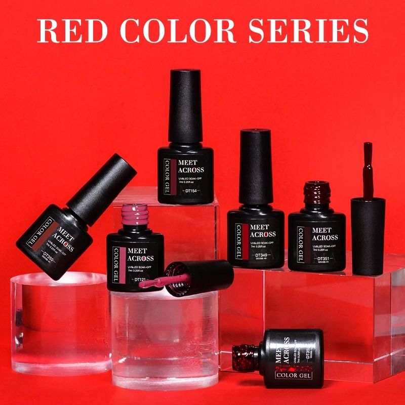 7ml Red Gel Nail Polish  Crystal Shine SemiPermanent UVLED SoakOff 5