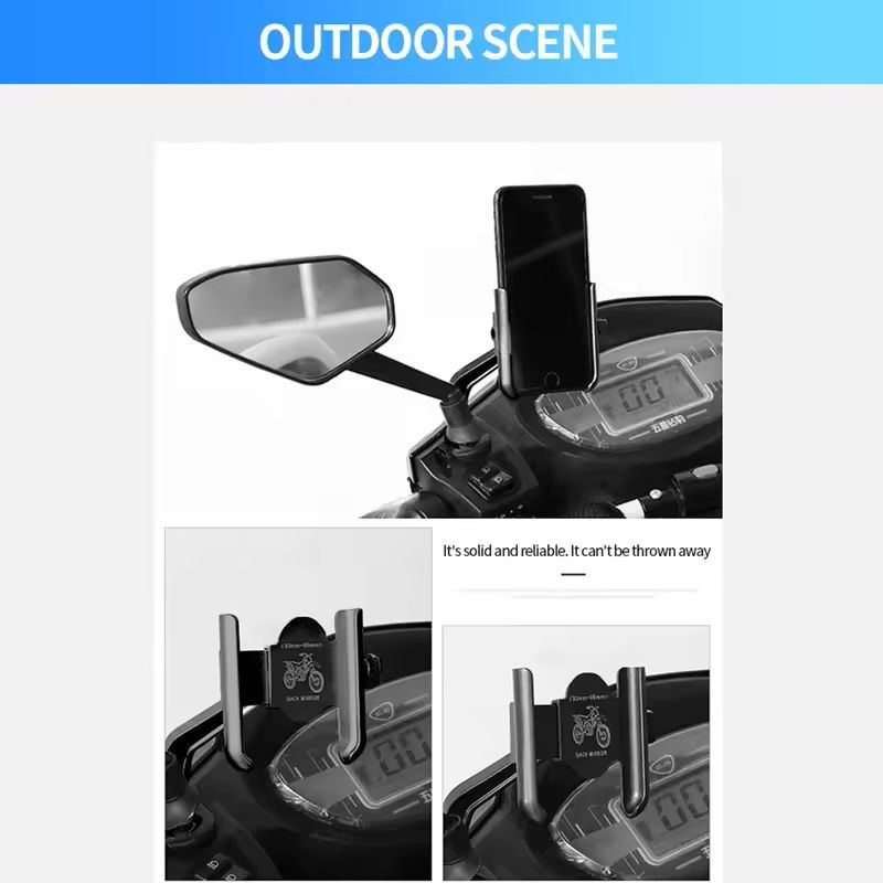 Aluminum Handlebar Phone Holder Motorcycle  Bicycle GPS Mount Bracket With Adjustable Clip For Smar 5