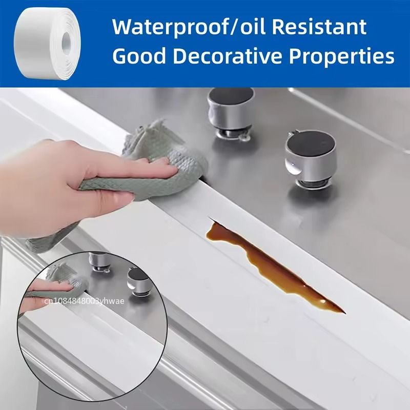 PVC Waterproof SelfAdhesive Sealing Tape  OilProof Caulk Strip For Kitchen  Bathroom 1