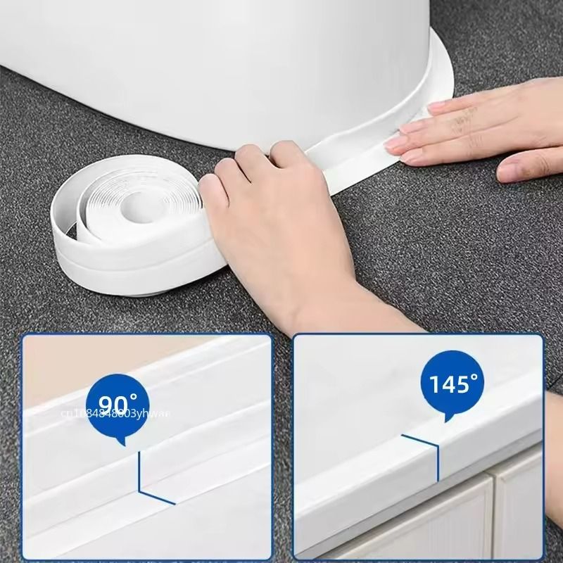 PVC Waterproof SelfAdhesive Sealing Tape  OilProof Caulk Strip For Kitchen  Bathroom 4