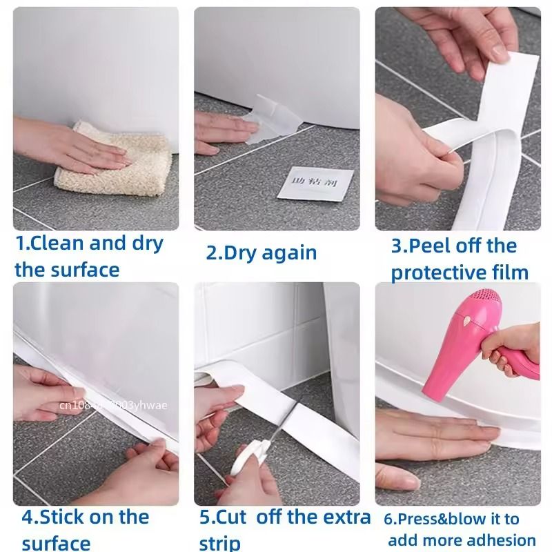 PVC Waterproof SelfAdhesive Sealing Tape  OilProof Caulk Strip For Kitchen  Bathroom 3