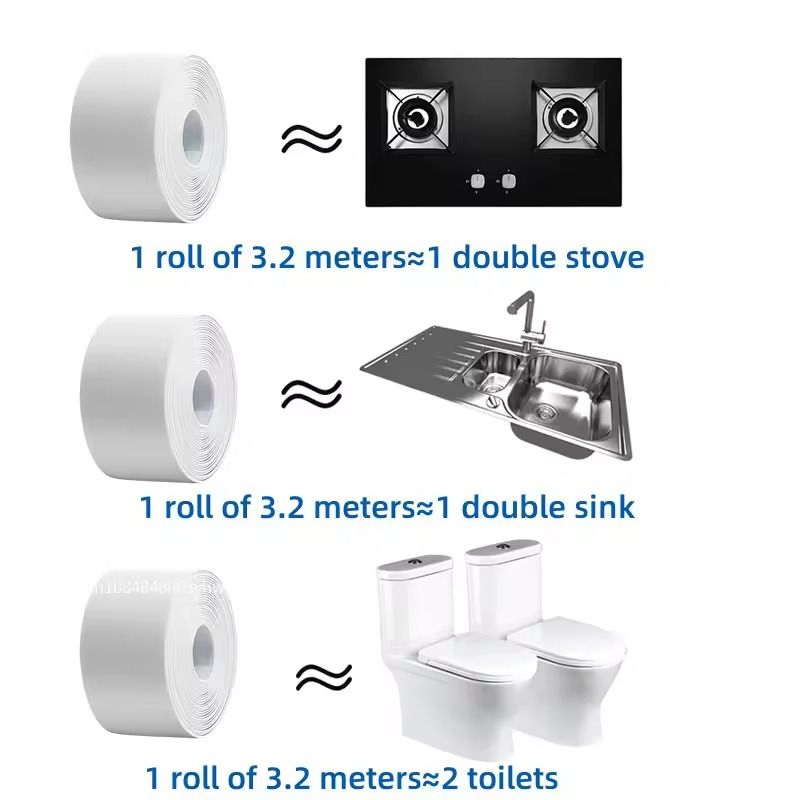 PVC Waterproof SelfAdhesive Sealing Tape  OilProof Caulk Strip For Kitchen  Bathroom 5