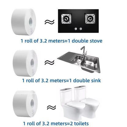 PVC Waterproof SelfAdhesive Sealing Tape  OilProof Caulk Strip For Kitchen  Bathroom 5