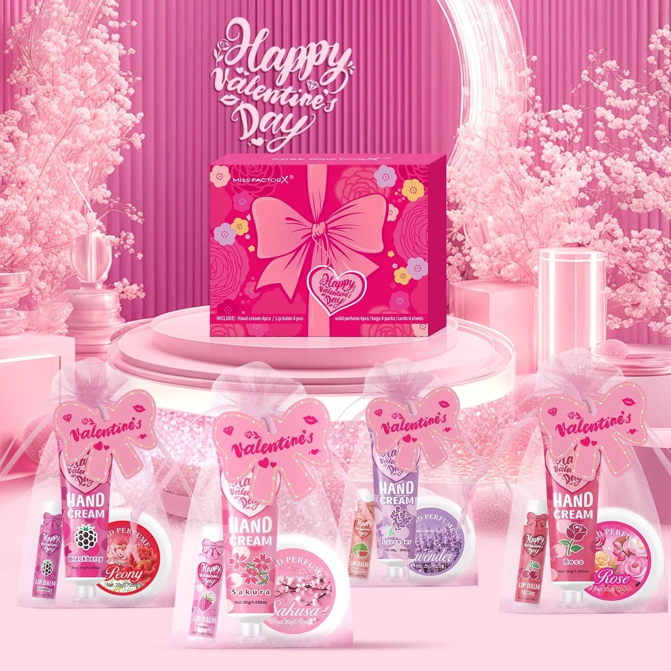 20 Piece Gift Set With Lip Balm Hand Cream Perfume And Gift Bags 3