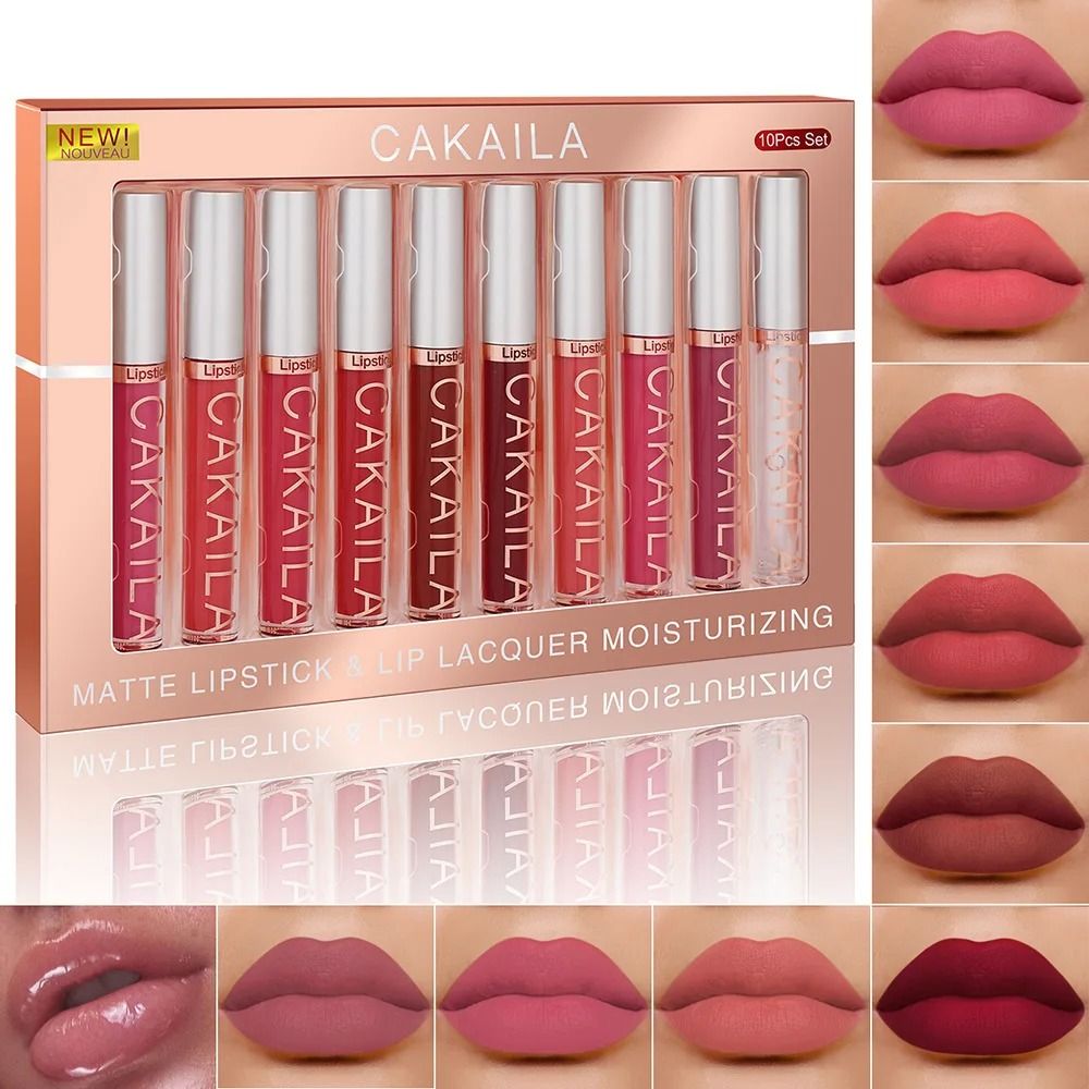 10 Piece Matte Velvet Nude Lip Gloss Set  Waterproof Non Stick Long Lasting Liquid Lipsticks 2