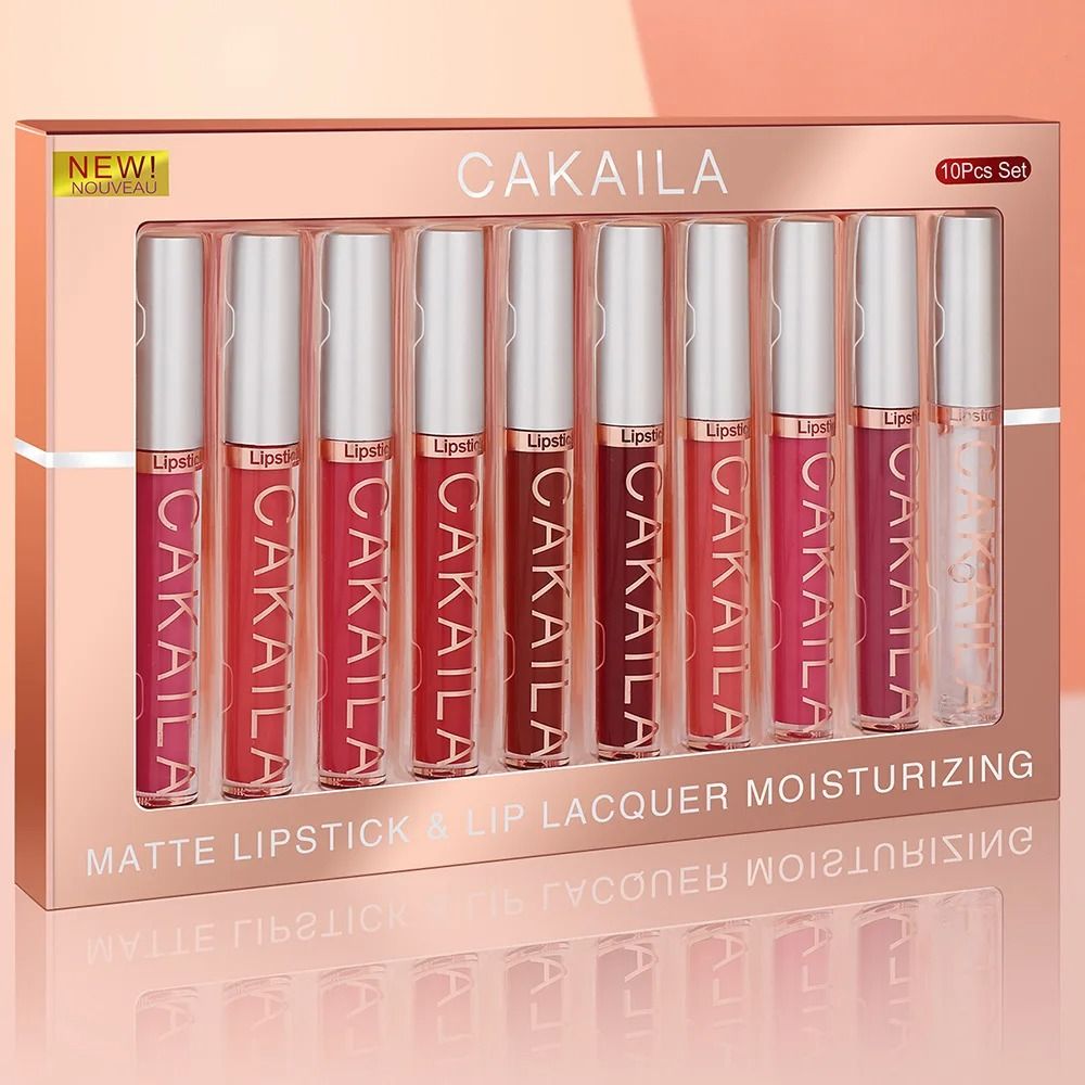 10 Piece Matte Velvet Nude Lip Gloss Set  Waterproof Non Stick Long Lasting Liquid Lipsticks 5