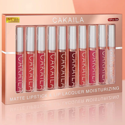 10 Piece Matte Velvet Nude Lip Gloss Set  Waterproof Non Stick Long Lasting Liquid Lipsticks 5