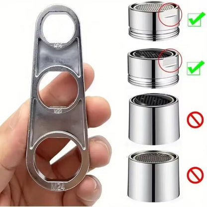 Universal 6in1 Faucet Aerator Key Wrench  HeavyDuty Zinc Tool For Kitchen  Bathroom Faucet Maintena 1