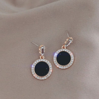 Black Zircon Square Stud Earrings  Shiny Geometric Statement Jewelry For Women 15