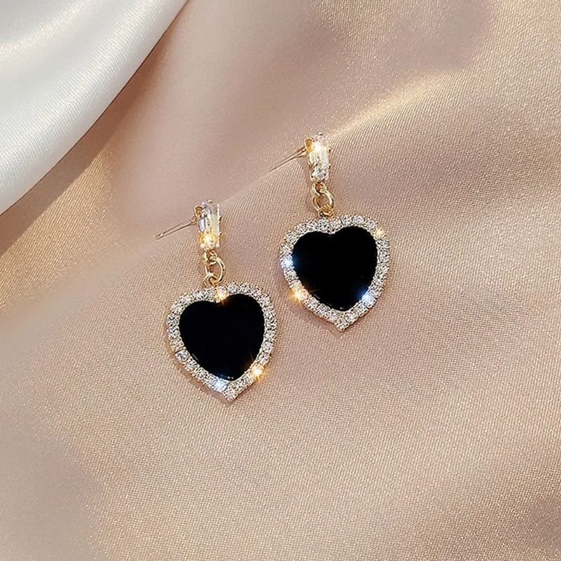 Black Zircon Square Stud Earrings  Shiny Geometric Statement Jewelry For Women 16