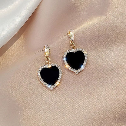 Black Zircon Square Stud Earrings  Shiny Geometric Statement Jewelry For Women 16