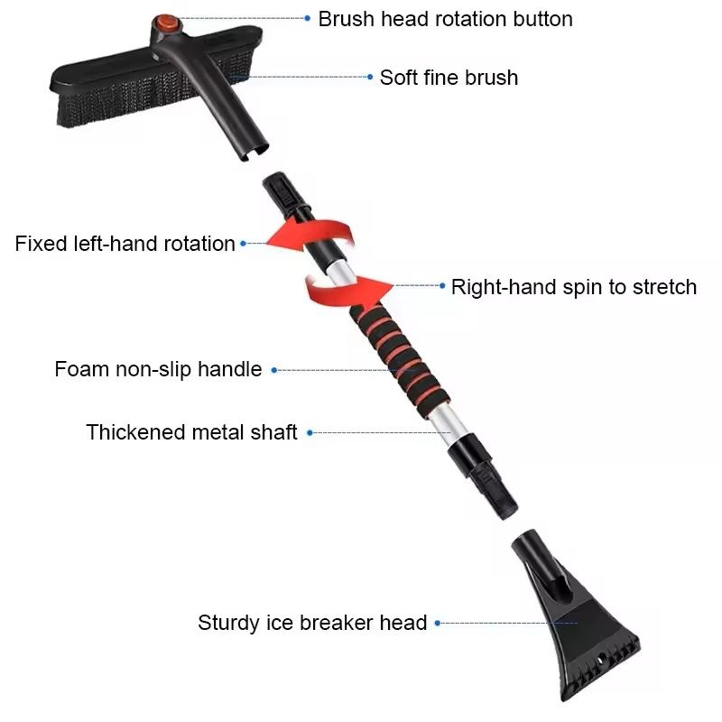 Extendable Ice Scraper  Snow Shovel Brush Winter Car Cleaner For Snow Ice  Frost Removal Car Windsh 7
