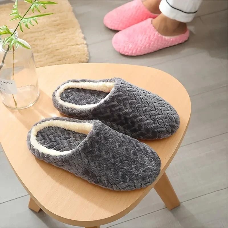 Unisex Fluffy Home Slippers  Soft Warm Lightweight Indoor Slides For Cozy Comfort 1