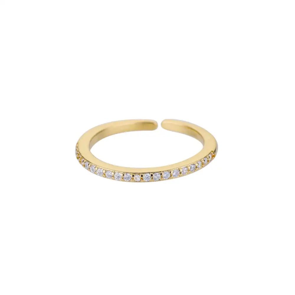 Mini Zircon Green Adjustable Ring For Women 10