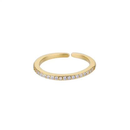 Mini Zircon Green Adjustable Ring For Women 10